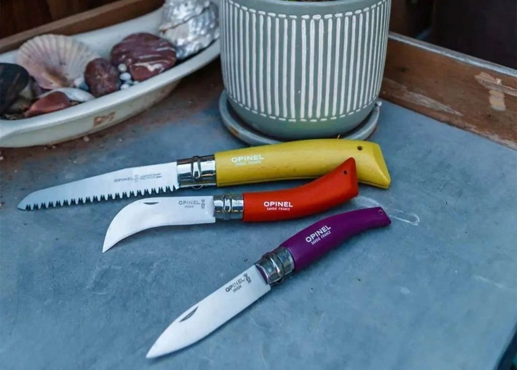 Opinel Gardening knives to use when harvesting, pruniong and deadhead your garden.