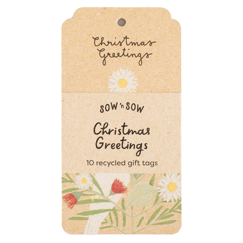 Christmas Greetings Gift Tag 10 Pack